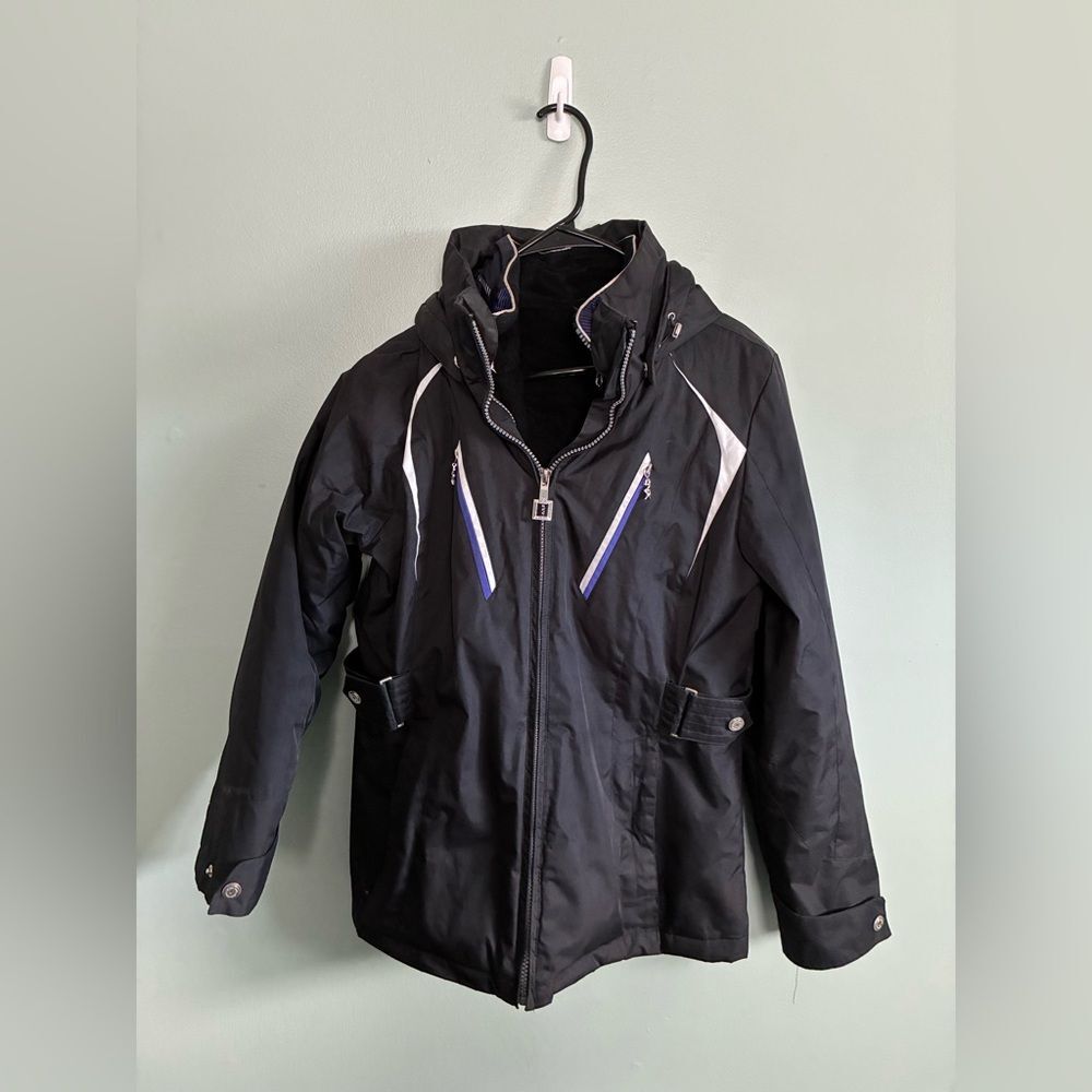 Zeroxposur Black Insulated Hooded Womens Winter Snowboarding Ski Jacket Size S